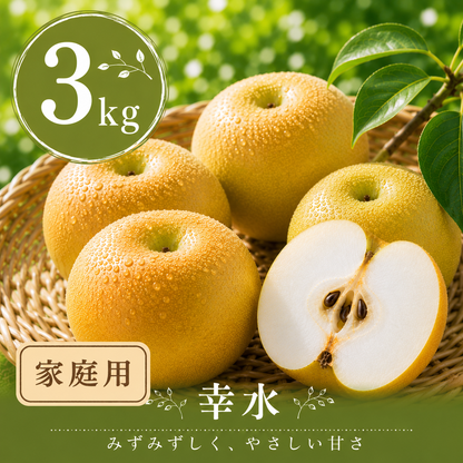【幸水】家庭用 3kg サイズおまかせ｜千葉の梨農家から朝採れ直送【予約販売】