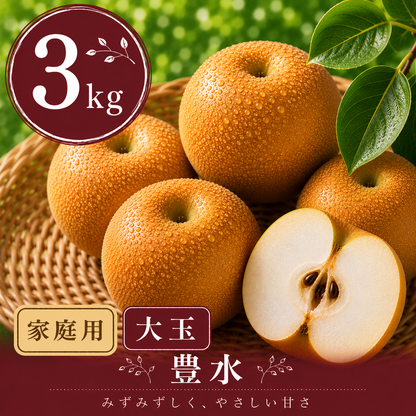 【豊水】家庭用 大玉3kg｜千葉の梨農家から朝採れ直送【予約販売】