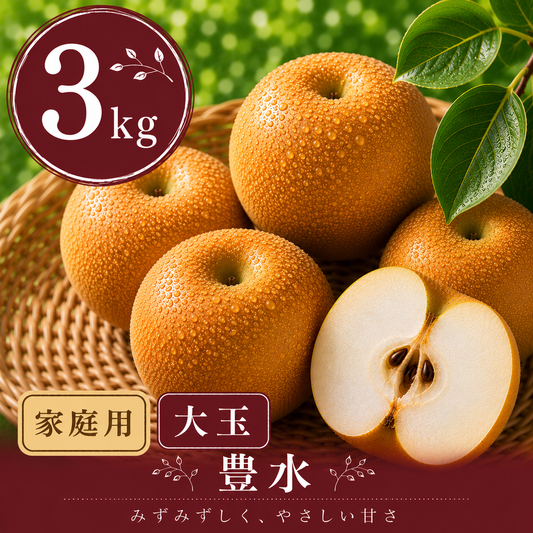 【豊水】家庭用 大玉3kg｜千葉の梨農家から朝採れ直送【予約販売】