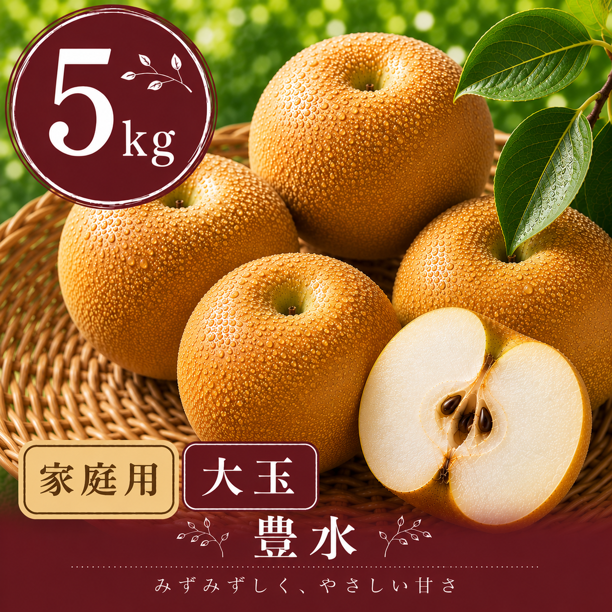 【豊水】家庭用 大玉5kg｜千葉の梨農家から朝採れ直送【予約販売】