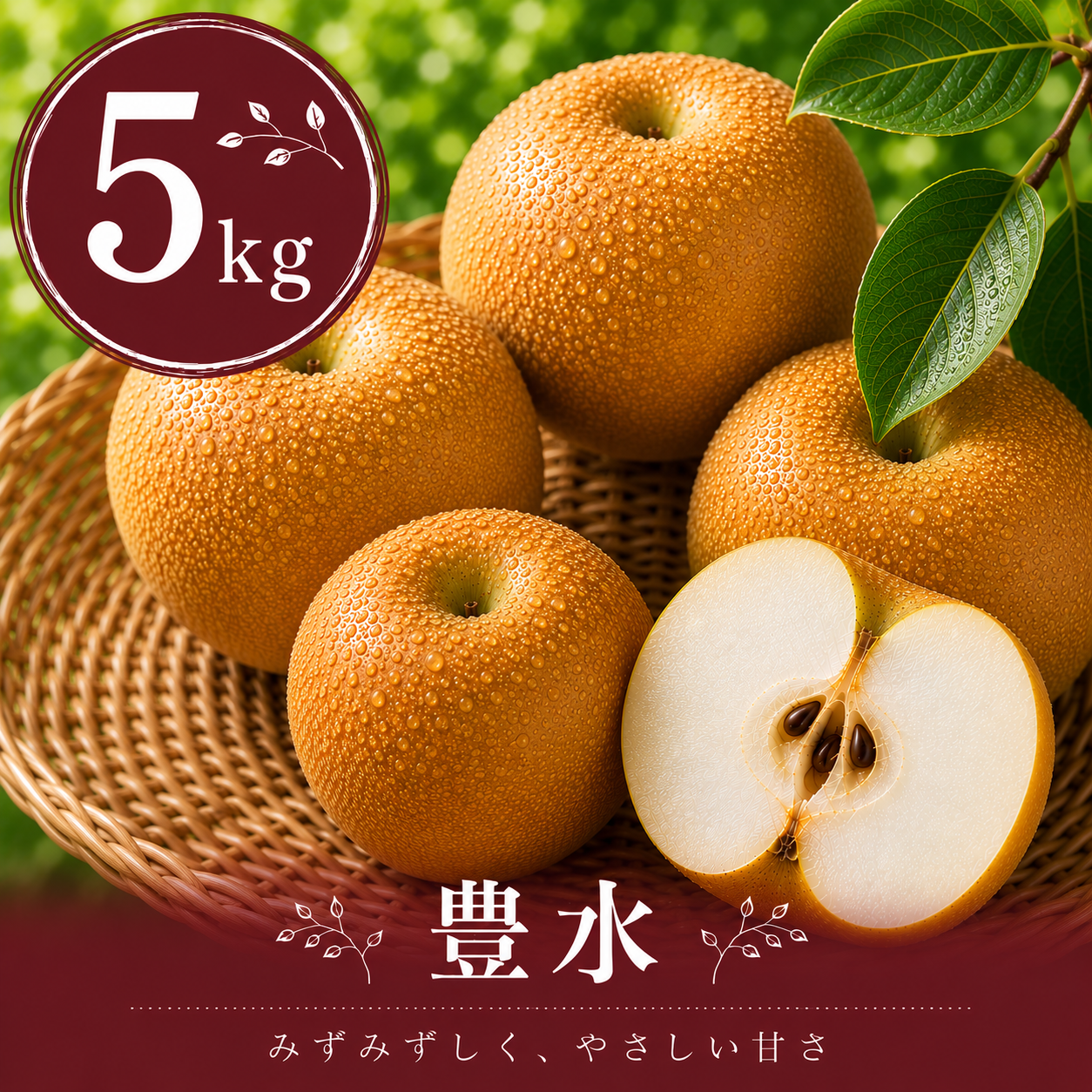 【豊水】贈答用 5kg サイズおまかせ｜千葉の梨農家から朝採れ直送【予約販売】